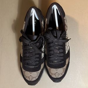 New. Coach Mason Signature Jacquard Khaki Chestnut Sneakers